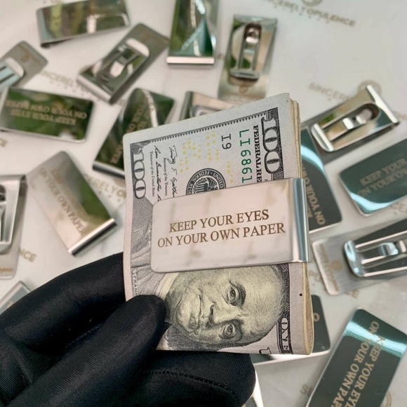 "Eyes On your Own Paper" Money Clip - Picture 1 of 3